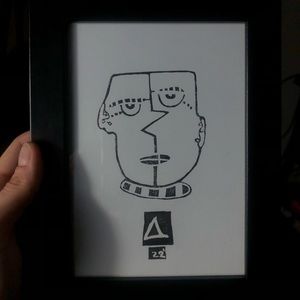 hand carved Lino Art Print